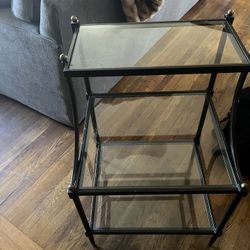 Glass and Iron Accent Tables