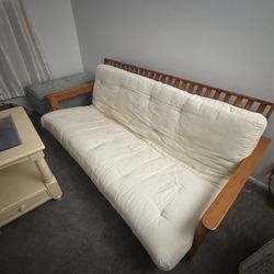 Queen Size Futon Sofa Bed – Wood Frame – $5