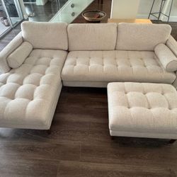 Castlery Madison Chaise Sectional Sofa with Ottoman