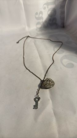 Heart and key necklace
