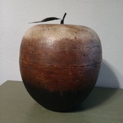 Huge Stoneware 2-pc. Apple Sculpture 13"