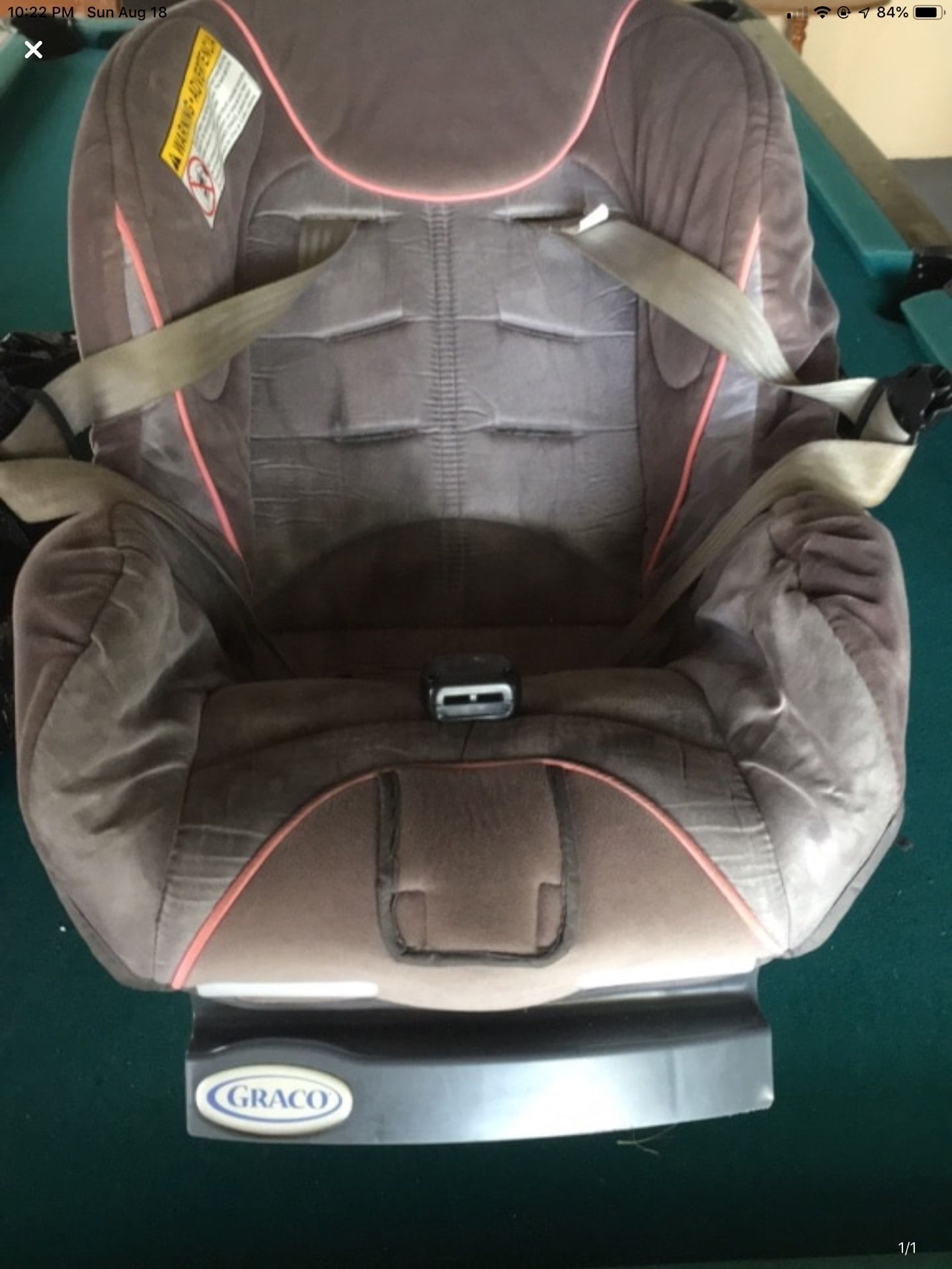 Graco Car Seat can be used facing rear or forward gently used