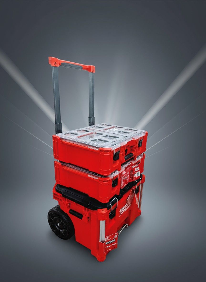 Milwaukee packout rolling box and 2x packout deep organizer (firm price)