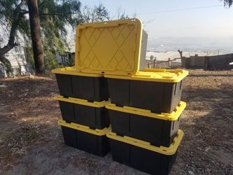 27 gallons Heavy-Duty Plastic Storage Totes with Lids