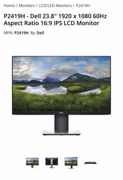 Dell 24 Inch Black Monitor
