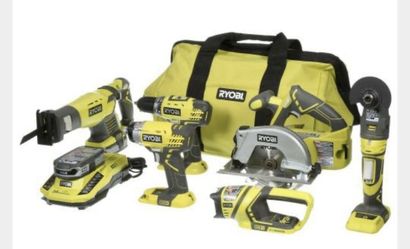 Ryobi 18-Volt Lithium-Ion Combo Power Tool Kit Saws/Drill Light