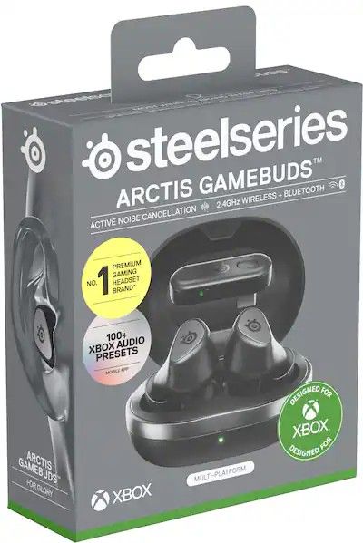 SteelSeries - Arctis GameBuds True Wireless Noise Cancelling Gaming Earbuds for Xbox, PS5, PS4, PC, Switch - Black
