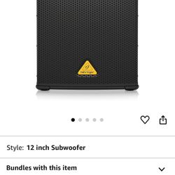 Behringer Subwoofer 500W Pair now Asking $450  OBO Local Pickup Only 