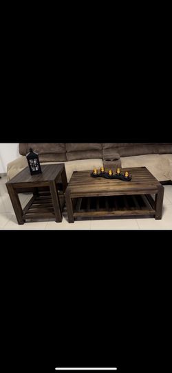 Brown Living Room Table Set