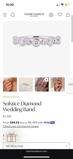 Valerie Madison Solstice White Gold Diamond Wedding Band