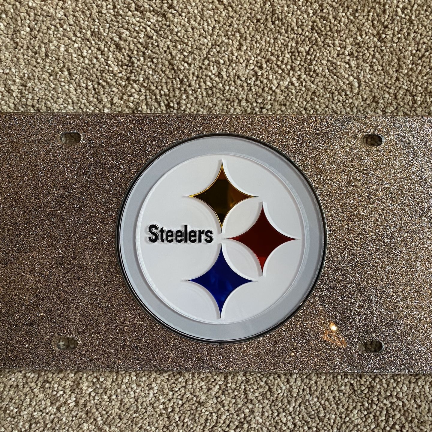 Steeler Glitter License Plate