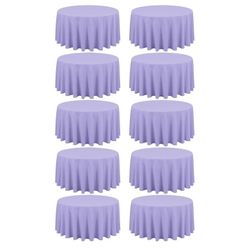10 Pack Lavender Round Tablecloths - 120 Inch