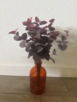 Amber Glass Bottle Vase