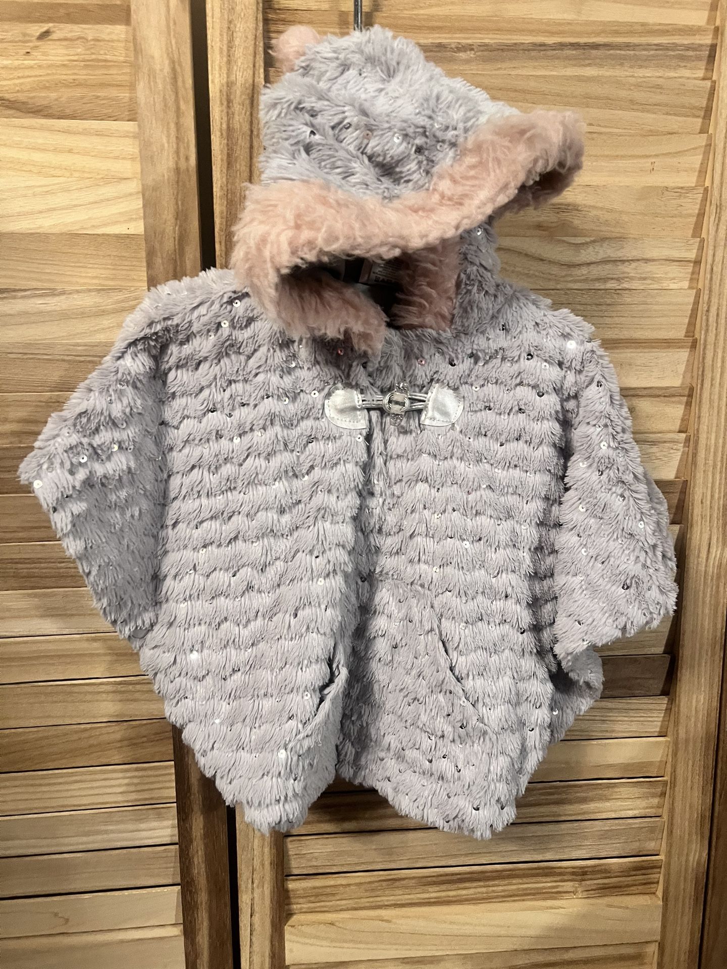 Little Lass Girls Gray Poncho