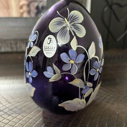 Fenton Egg - Purple Flowers