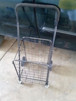 Folding Wire Shopping Cart with Wheels