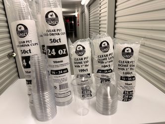 Sunset Brands Clear PET Cold Drink Cups and Dome Lids