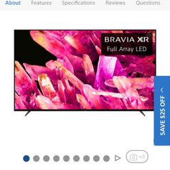 Sony TV QLED 4K Bravia XR-55X90K 55”