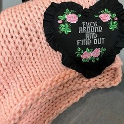 Woven Wool Blanket - Pink
