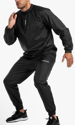 BOXRAW Lineal Professional Sauna Suit for Men Top & Bottoms Non Rip Sweat Suit