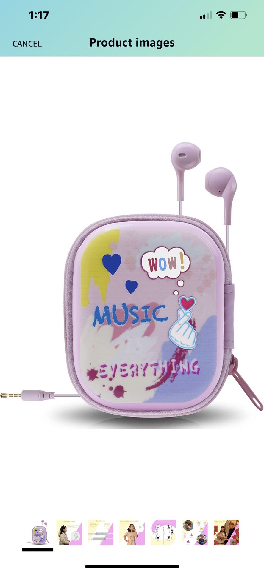 Kids Earbuds for Back to School with Storage Case, Kid Size Wried Earphones with Mic Microphone, in-Ear Wire Earphones to Boys Girls Headphones Gifts