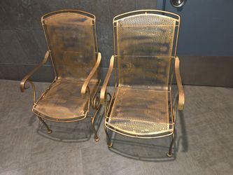 Outdoor Woodard Briarwood Coil Spring Wrought Iron Chair