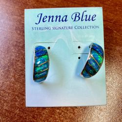 Jenna Blue Pierced Sterling Silver And Stone Earrings