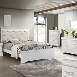 Amalia Bedroom Set White Queen ❤️  5pc