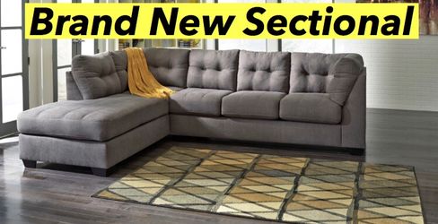 New Grey sectional with Chaise! Sofa couch and Loveseat set saves here