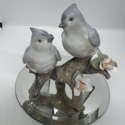 Lladro 6917 "Nature's Duet" 2 Blue Birds on a Branch W Flowers Retired 2010 5.5”