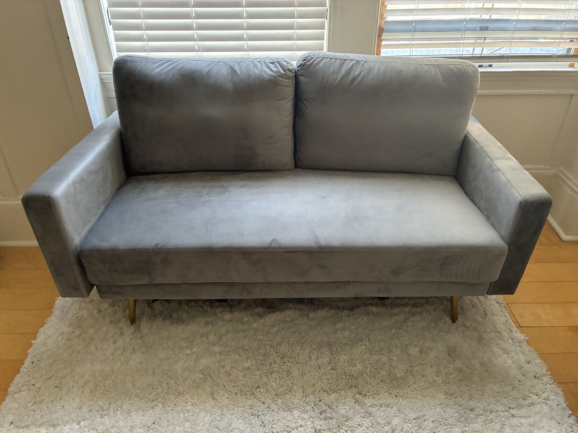 (2) Velvet Loveseat Sofa