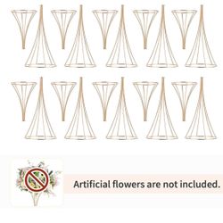 NEW! 10 Pcs GOLD Trumpet Vases, 26in Tall Metal, Wedding Tables Centerpieces (Flowers NOT INCLUDED)