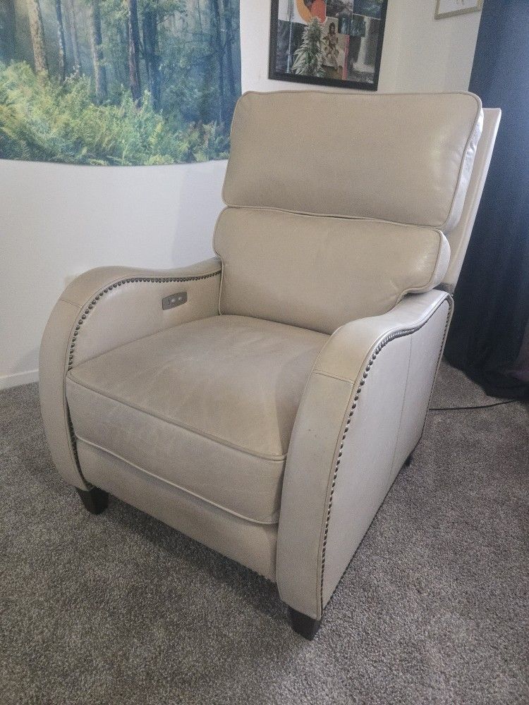 Cream Leather Recliner Chair