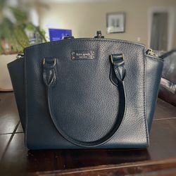     Kate Spade Blue Crossbody Purse – Some Wear, Still Cute