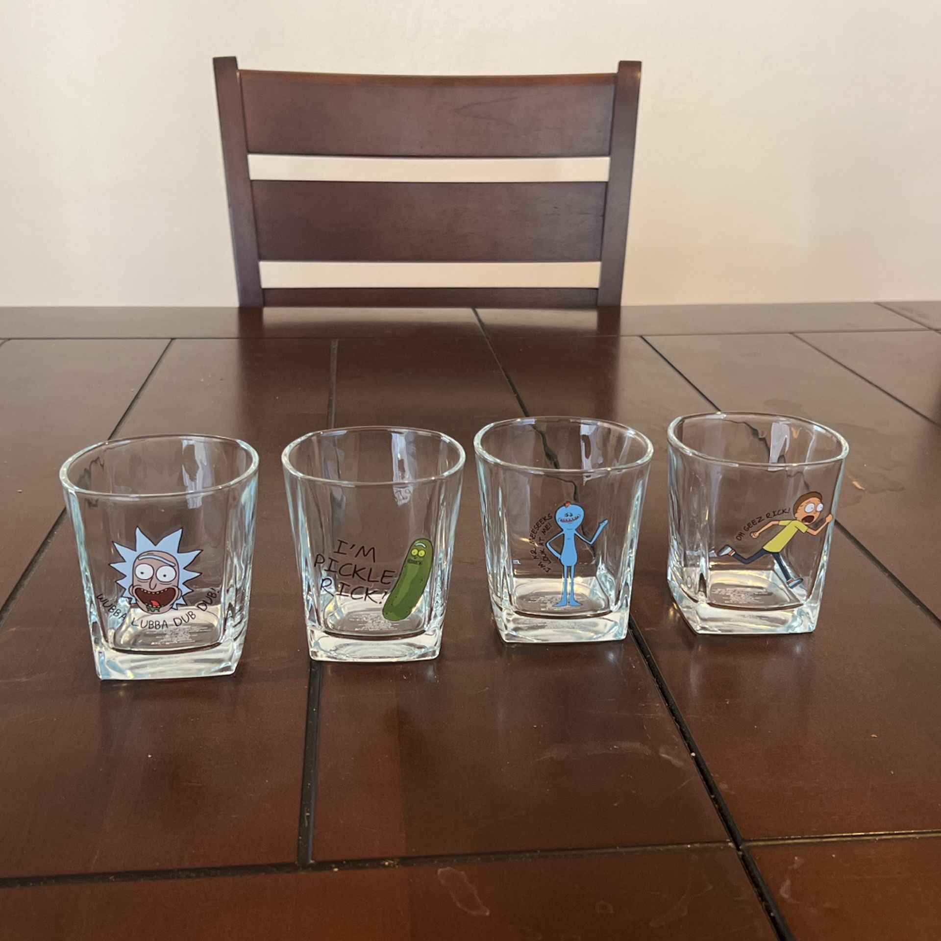Set Of 4 Rick And Morty Whiskey Glasses