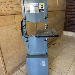 Vintage ENCO Cast Iron Band Saw on Stand - Heavy Duty Shop Tool