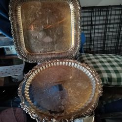 2 Brass Tray And A Circle One