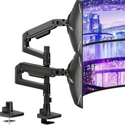 ARES WING Dual Monitor Arm Desk Mount for 17-49 Inch Ultrawide Monitors, Black
