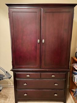 Near perfect armoire + 2 end tables.