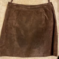 Brown Leather Skirt