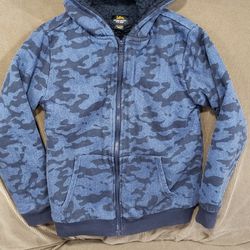 Kids Boys Sherpa Hoodie Jacket Fleece Size 7