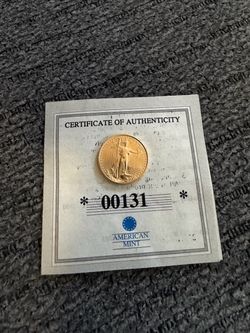 American Mint Gold Eagle Coin with COA
