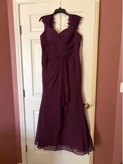 Chiffon lace plum formal dress size 14