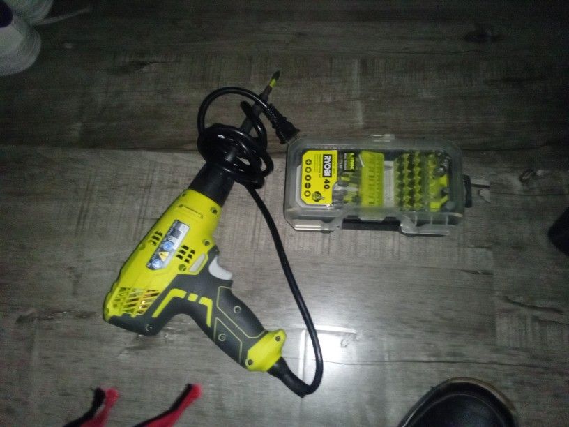 Cord Ryobi Drill With Attachments