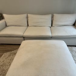 West Elm Sectional With Ottoman