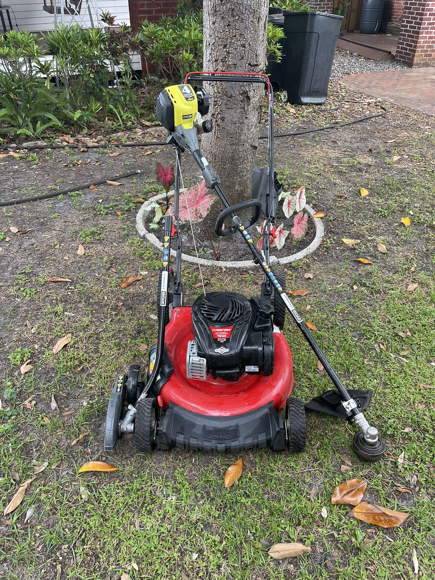 High Wheel Lawn Mower Combo All LBSN 21” Cut With Ryobi 4 Cycle 