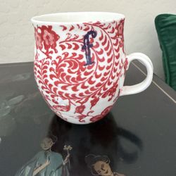 Anthropologie Homegrown Monogram f Red/white 