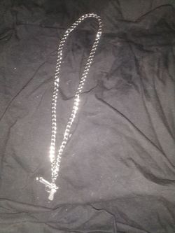 Stainless steel necklace with gun