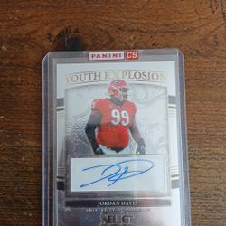 2022 Panini Select Draft Picks Youth Explosion Blue Auto Jordan Davis Mint