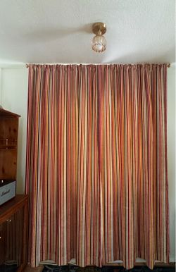 Anthropologie Home Velvet Striped Curtains